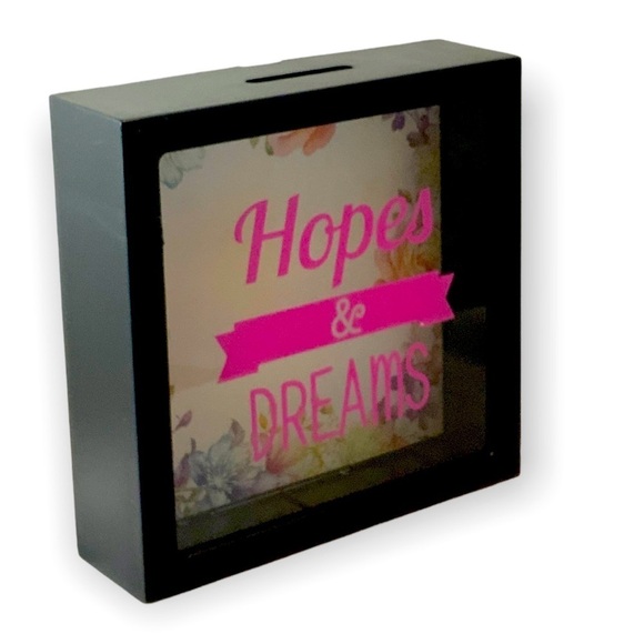 Hopes And Dreams Piggy Bank Square Floral Black Multicolor - Picture 5 of 12